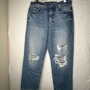 American Eagle Women's Distressed Boyfriend Denim Jeans 4 Short  Streetwear NWT!